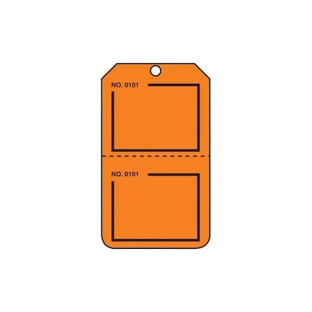 Accuform Safety Tags, Blank, Numbered, Perforated, Orange, 5.75in x 3.25in, RP-Plastic, 5PK TPP225PTM